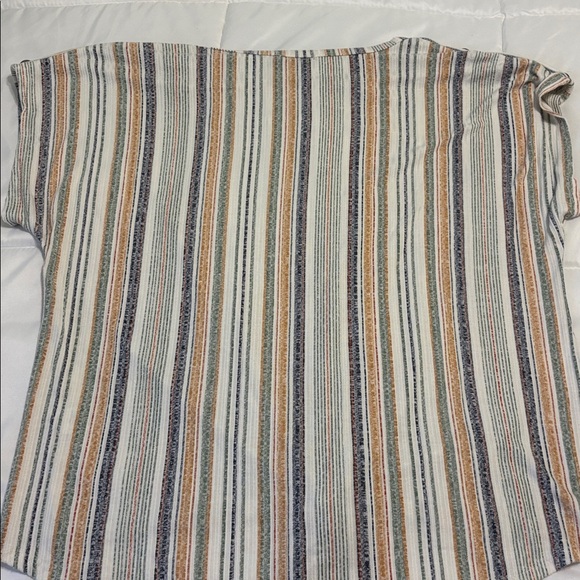 Cure Multicolor Striped Tie-Front Blouse - Picture 4 of 5